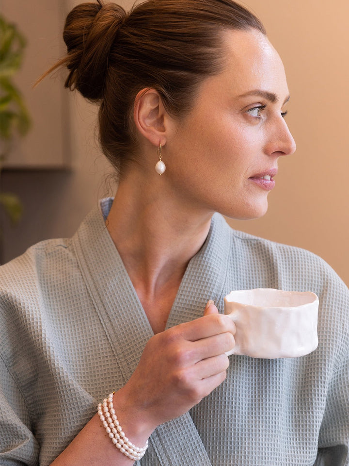 Elisajewels Prado Freshwater Pearl Drop Earrings