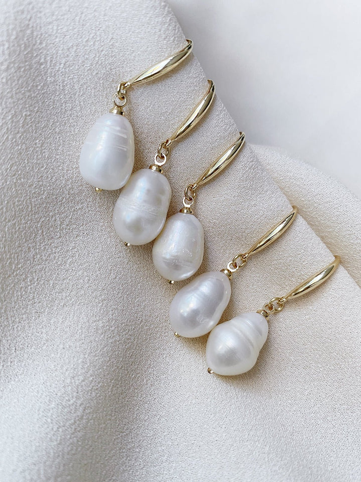 Elisajewels Prado Freshwater Pearl Drop Earrings