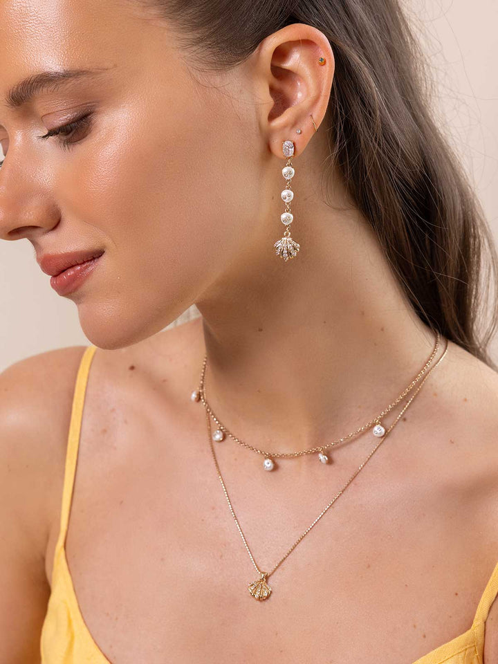 Elisajewels Sereia Shell Drop Earrings