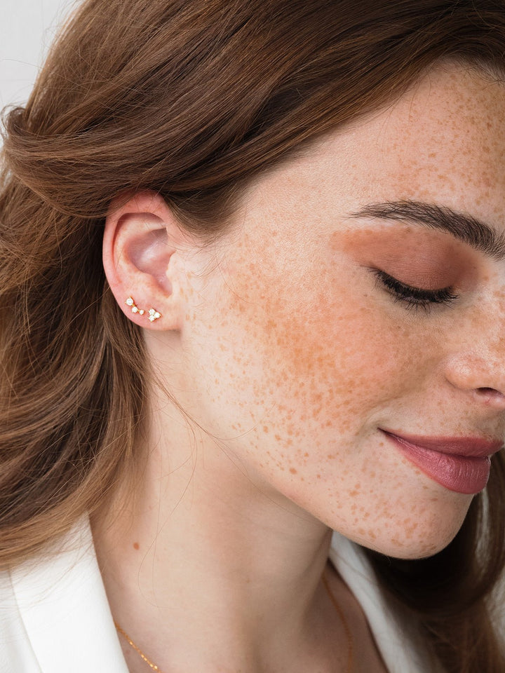 Elisajewels Demi-Fine Ace Stud Earrings