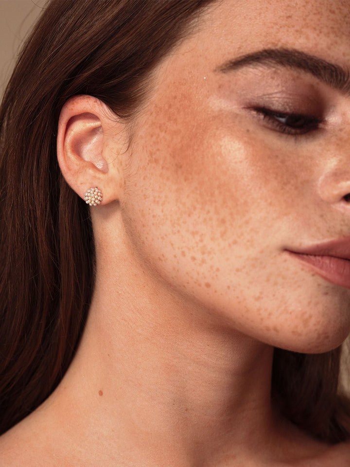 Elisajewels Mini Pearl Pave Studs