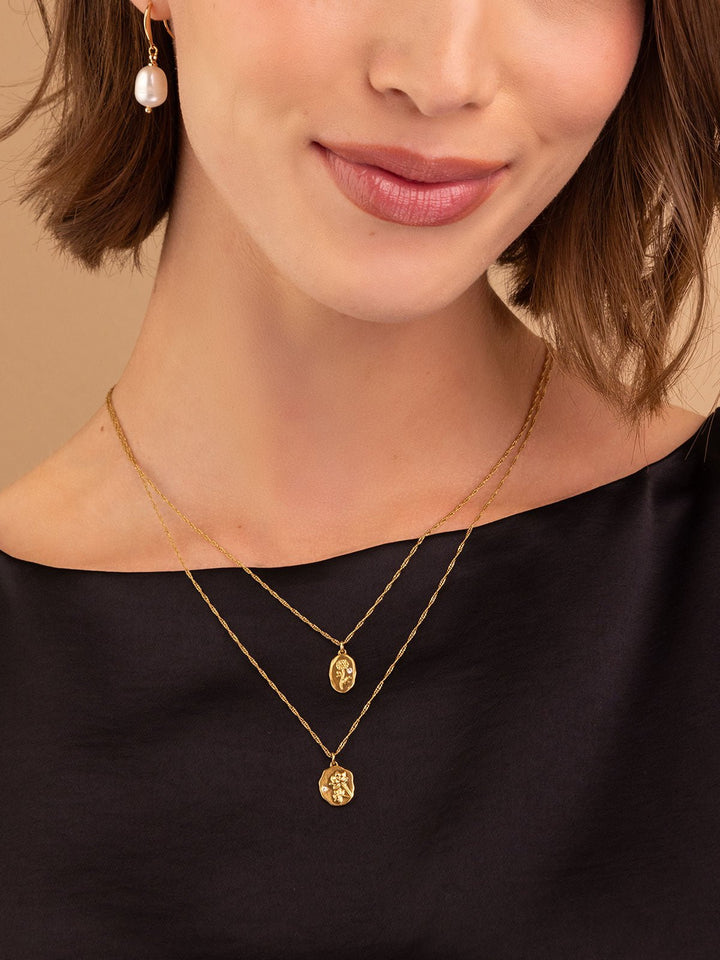 Elisajewels July Water Lily and October Marigold Birthflower Pendant Necklace