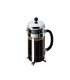 Bodum 1928.16 Cafetiere ChamBord 1 l à piston, filtre inox Habillage brillant