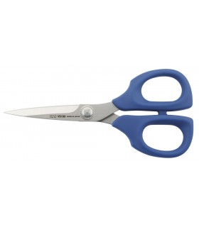 Kaï 5135.b Ciseaux à broder 13,5 cm inox, anneaux bleus. Livrés avec un étui protecteur.