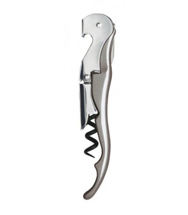 Pulltap's 845 Couteau sommelier  3 pièces (lame micro-dentée, double levier avec décap, mèche noire), manche 12 cm rouge.