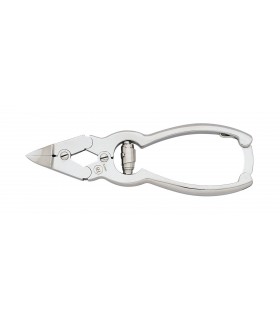 Hb 4517 Pince à ongles 4 articulations 16 cm, acier français inox, mors concaves, double ressort et fermoir automatique.