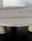 Three Footed Travertine Tray