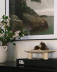 Three Footed Travertine Tray